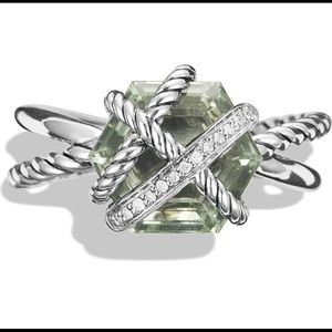 David Yurman cable wrap ring w prasiolite